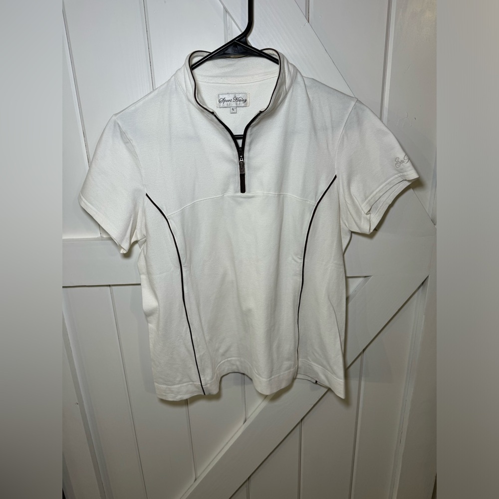 SPORT HALEY WOMEN’S GOLF QUARTER ZIP POLO SHIRT. SEA ISLAND SHORT SLEEVE. SIZE S - Picture 1 of 4